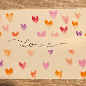 Handgemachte Grußkarte – Romantische Grußkarte Herzen & Love, Valentinstagskarte, Jahrestagskarte, Hochzeit, Liebe, persönliches Geschenk