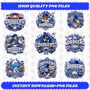 9 Dodgers Baseball PNG, Game Day Apparel, Sports Fan Design (Digital File)
