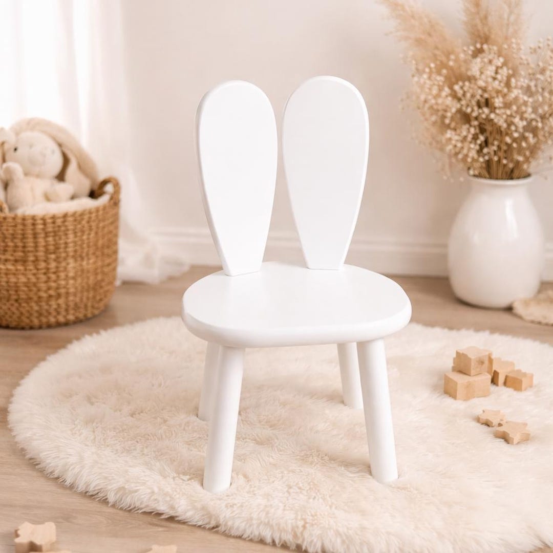 Bunny Ear Kids Chair – Wooden Toddler Chair Beech MDF, Montessori ...