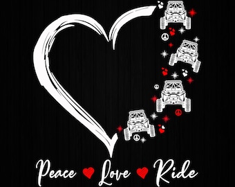 Frieden Liebe Fahrt SXS, lustig Off Road Seite an Seite UTV, RZR Png, Schlamm Png, Geschenk für Schlamm-Liebhaber, Schlamm Fans Png,