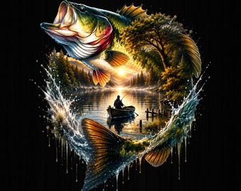 Fischer See Fisch Design Png, Lustiges Angeln PNG, Bass Fischen Png