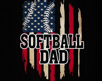 Softbollpappa Amerikansk flagga png, softboll png, softbollpappa png, sportpappa png, softbollpappa, softbollpappa med retro USA-flagga
