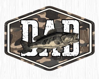Fish Dad Camo Bass Fishing Png, Fisherman Bass Fish Png, Funny Fishing Png,