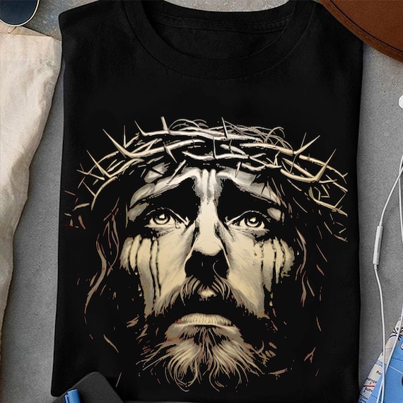 Jesus Christ Face With Crown of Thorns God Bible Png, Jesus Crown