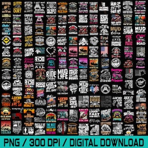 Puede incluir: Una colección digital de 300 diseños gráficos individuales que presentan vehículos todoterreno, vehículos utilitarios lado a lado y varios eslóganes humorísticos relacionados con el barro y las aventuras al aire libre.