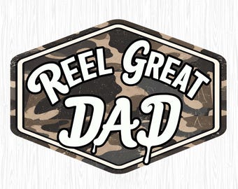 Reel Great Dad Fishing Png, Fish Dad Camo Bass Fishing Png, Fisherman Bass Fish Png, Funny Fishing Png,