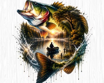 Bass Fishing Png, Fisherman Lake Bass Fish Png, Funny Fishing Png,