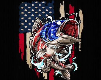 Angeln Amerikanische Flagge, Bass Fischen USA Flagge, Lustiges Angeln PNG, Bass Fischen Png