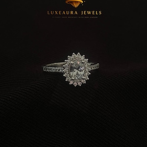 925 Sterling Silver Moissanite Ovel Cut Diamond Ring Passes Diamond Tester, Gift For Birthday, Dainty Women Ring, Engagement Silver Ring