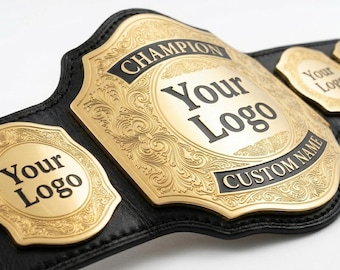 Custom Championship Belt | Personalized Wrestling Belt | Custom Logo Champion Belt | Award Belt Gift | Fantasy Wrestling Championship