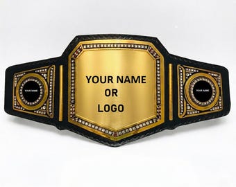 Cintura da campionato personalizzata – Cintura da wrestling personalizzata con nome o logo – Cintura trofeo placcata in oro realizzata a mano – Regalo personalizzato con cintura premio