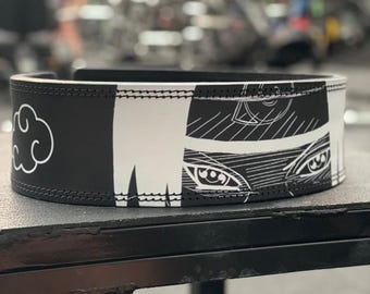 Handmade Naruto Eyes 10mm Lever Belt, Anime gym leather belt, Powerlifting Custom lever belt, Anime power weightlifting 4 inch belt, gift