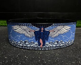 Angel weightlifting Lever Belt, Powerlifting Custom lever belt, Bodybuilding power belt, Custom Weightlifting belt, Anime Deadlifting belt