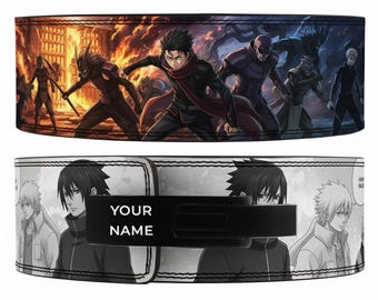 Aangepaste anime-gewichthefriem: powerliftingriem van 4 inch met hendel, gepersonaliseerde sportuitrusting