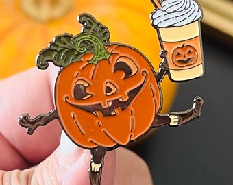 Pumpkin Spice soft enamel pin with glitter!