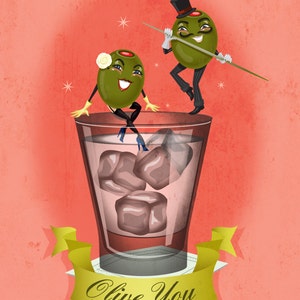 Cartão de felicitações em branco Olive You