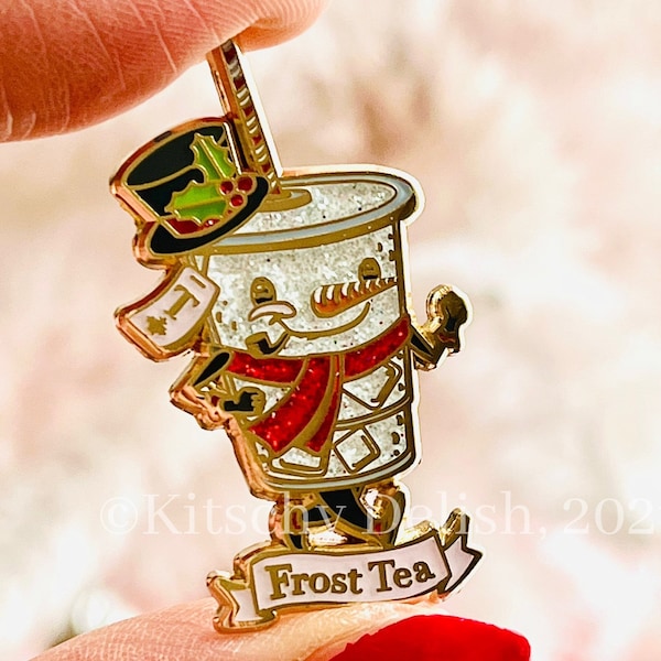 Frost Tea, glitter soft enamel pin!
