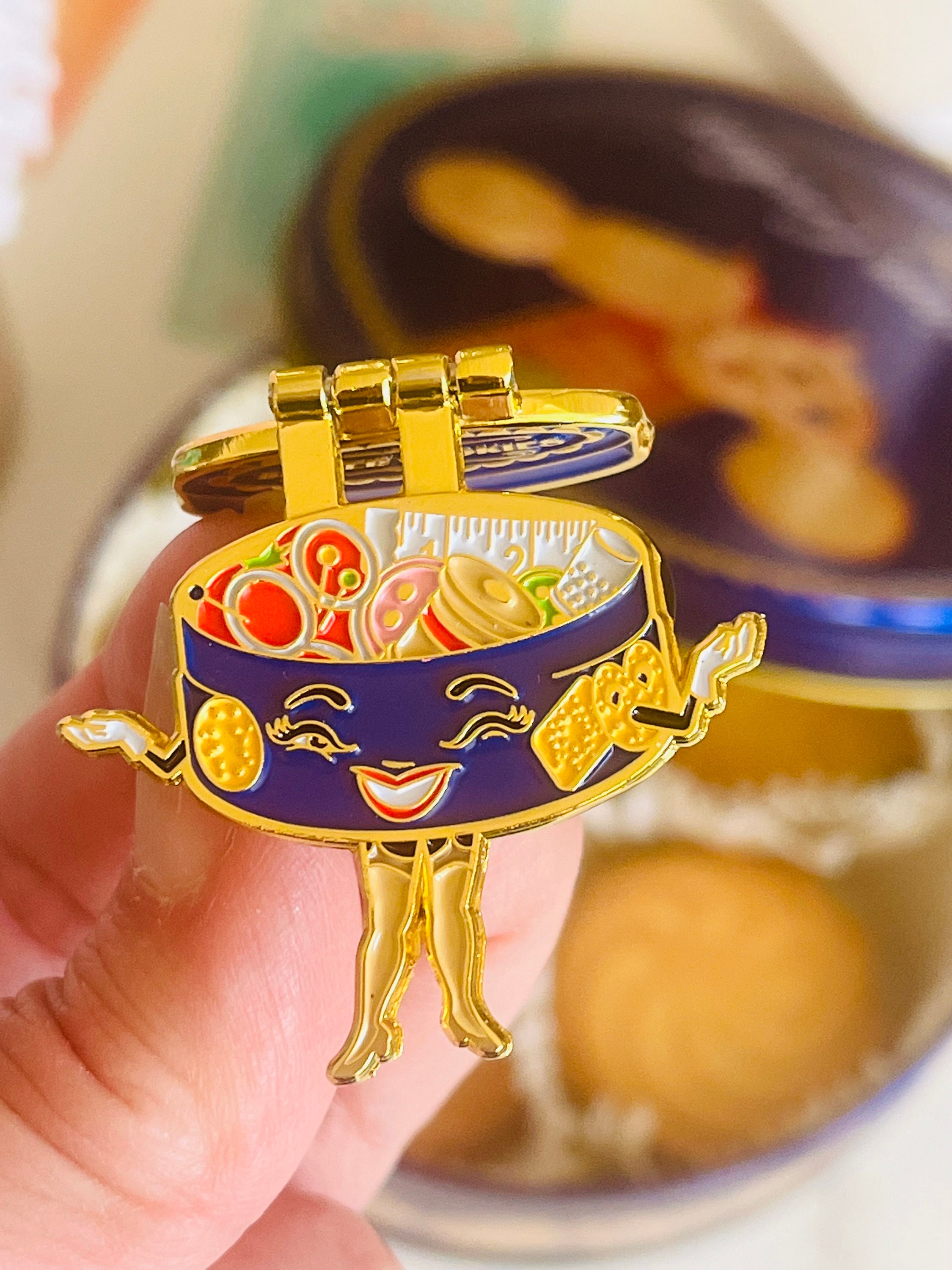 Cookie Tin, Enamel Hinge Pin - Etsy