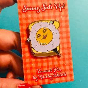 Sunny Side Up hard enamel pin with glitter!