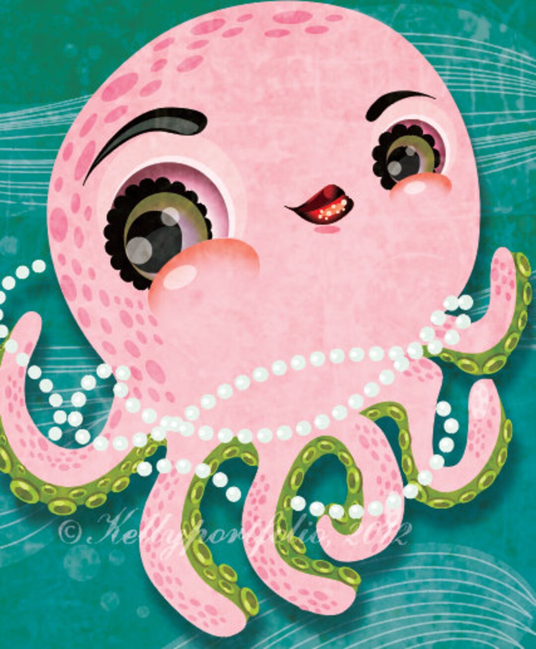 Octopus 5x7 Regular Print, Kitschy Home Decor, Gallery Wall Art