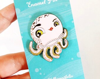 Cephalopod soft enamel pin