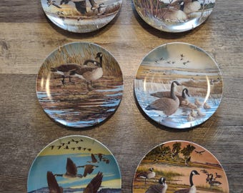 Wings Upon the Wind Collector Plates Series of 6 by Donald Pentz 1980's