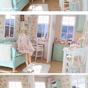 Seashell & Peony Apartment - 1/6 miniature dollhouse diorama (handmade) image 9