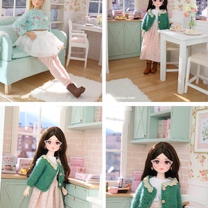 Seashell & Peony Apartment - 1/6 miniature dollhouse diorama (handmade) image 13