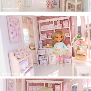 Roses Bakery cottage 1/10 miniature dollhouse diorama handmade zdjęcie 7