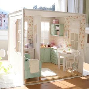 Seashell & Peony Apartment - 1/6 miniature dollhouse diorama (handmade) image 11