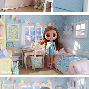 Tiny House pastel Diorama de maison de poupée miniature au 1/10 fait main image 7