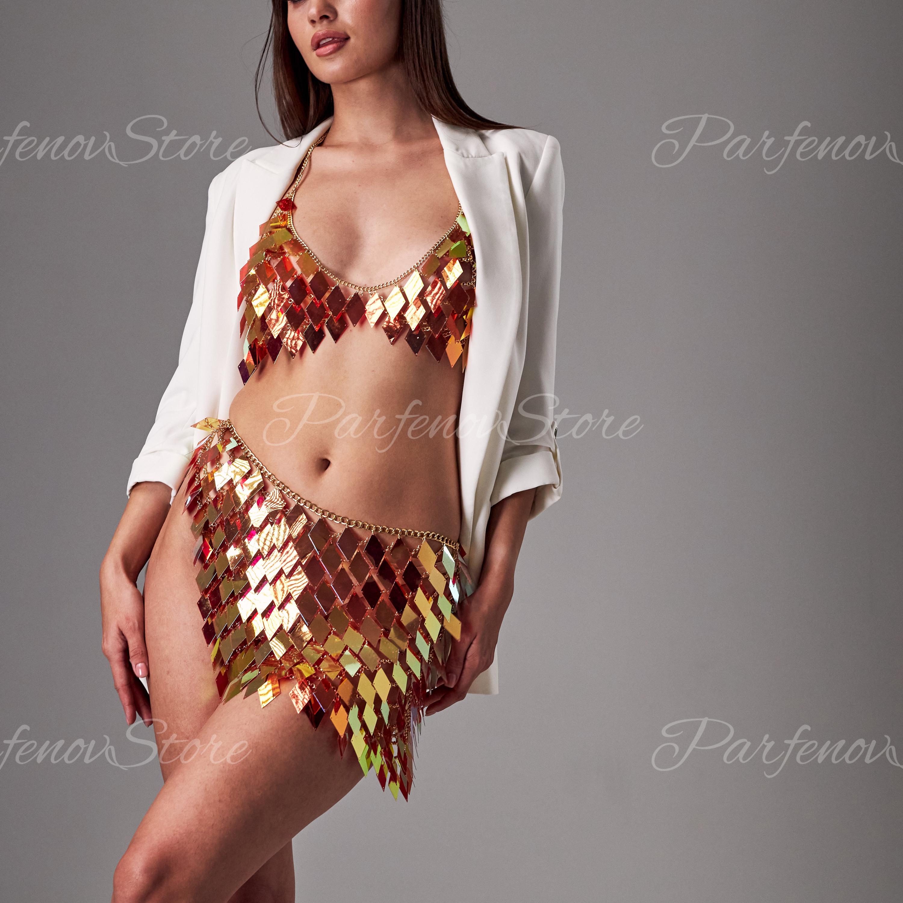 Gold Two Piece Dress for Women - Etsy