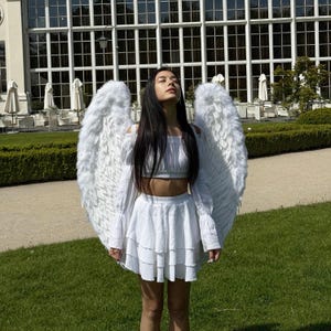 White angel wings big, Oversized wings for photoshoot, Angel wings, Wings for adults fairy wings, Cosplay wings big bird, Feather wings