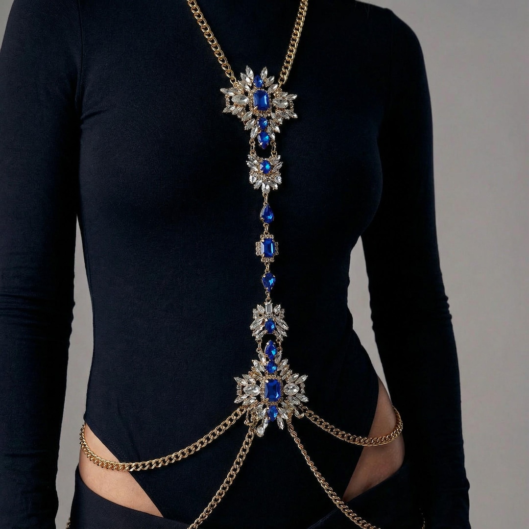 Body Chain Accessory Rhinestone Body Chain, Crystal Body Chain, Body Chain Jewelry ...