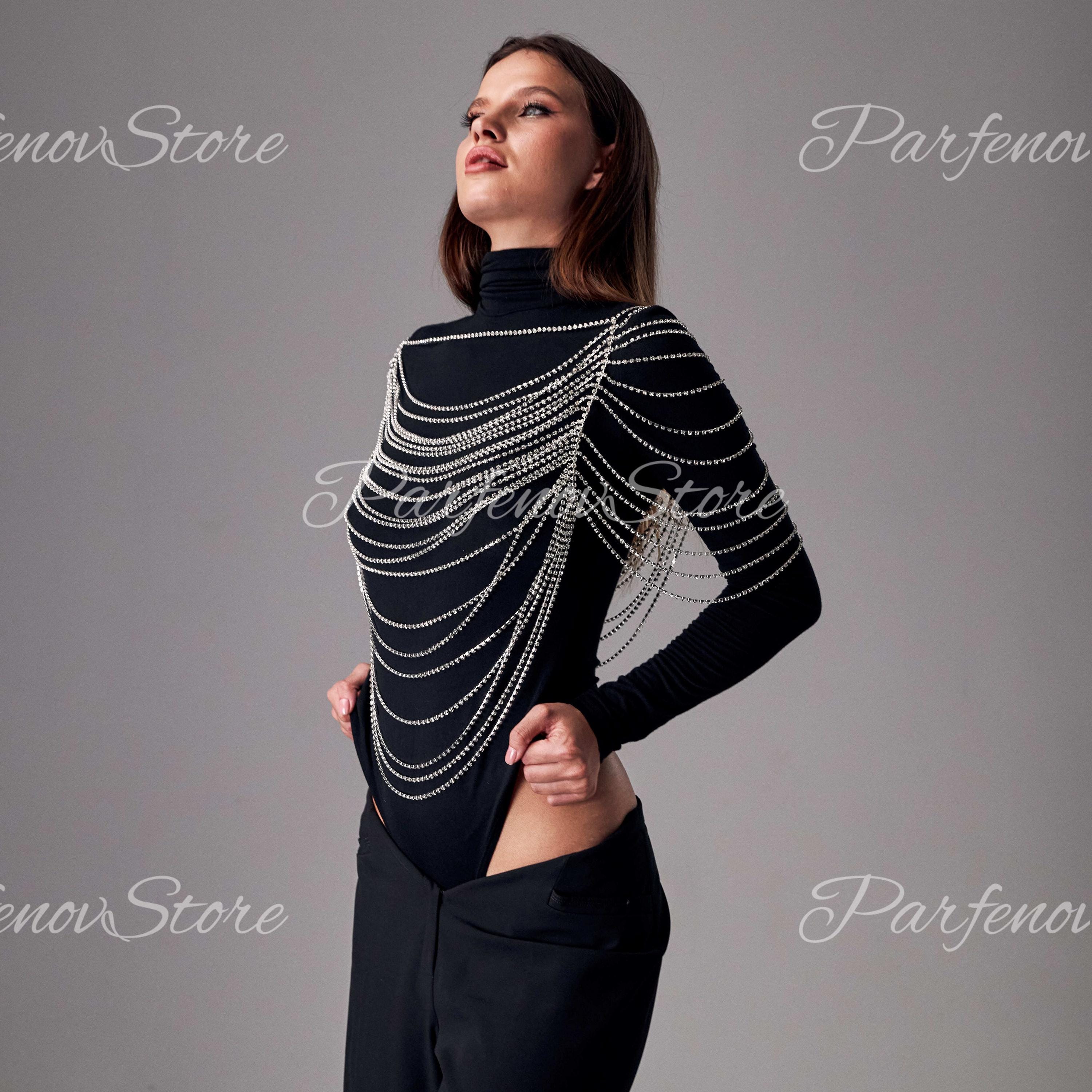 Bra Body Chain - Layered Chain with Shoulder Necklace Bra Body Chain - Layered Chain with Shoulder Necklace