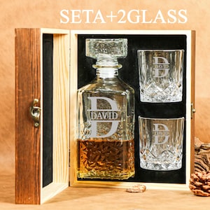 Whiskey Decanter Father&#39;s Day Gifts for Dad - Gift for Husband, Anniversary Gift, Birthday Gifts for Men, Dad Gifts Decanter Whiskey Glasses