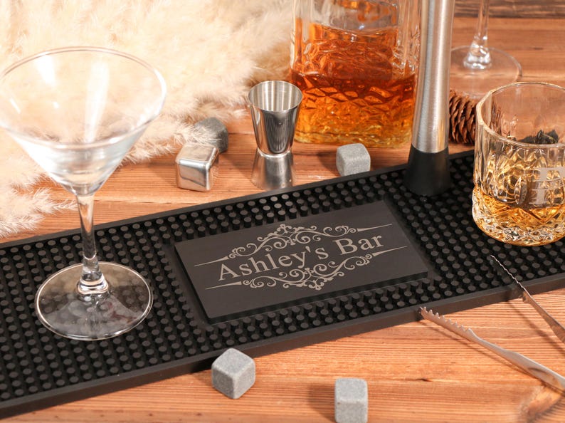 Personalized Bar Mat,custom Bar Runner,home Bar Pub Accessories Art ...