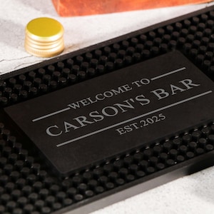 Bar Mat, Personalized Elegant Bar Mat, Home Bar Accessories, Beer Coaster, Bar Decor, Christmas Gift For Him, Bar Runner, Father&#39;s Day Gift