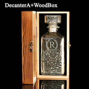 Custom Engraved Whiskey Decanter Set- Gift for Him, Dad, Husband, Boyfriend, Boss | Groomsmen, Wedding, Retirement, Birthday, Bachelor Party