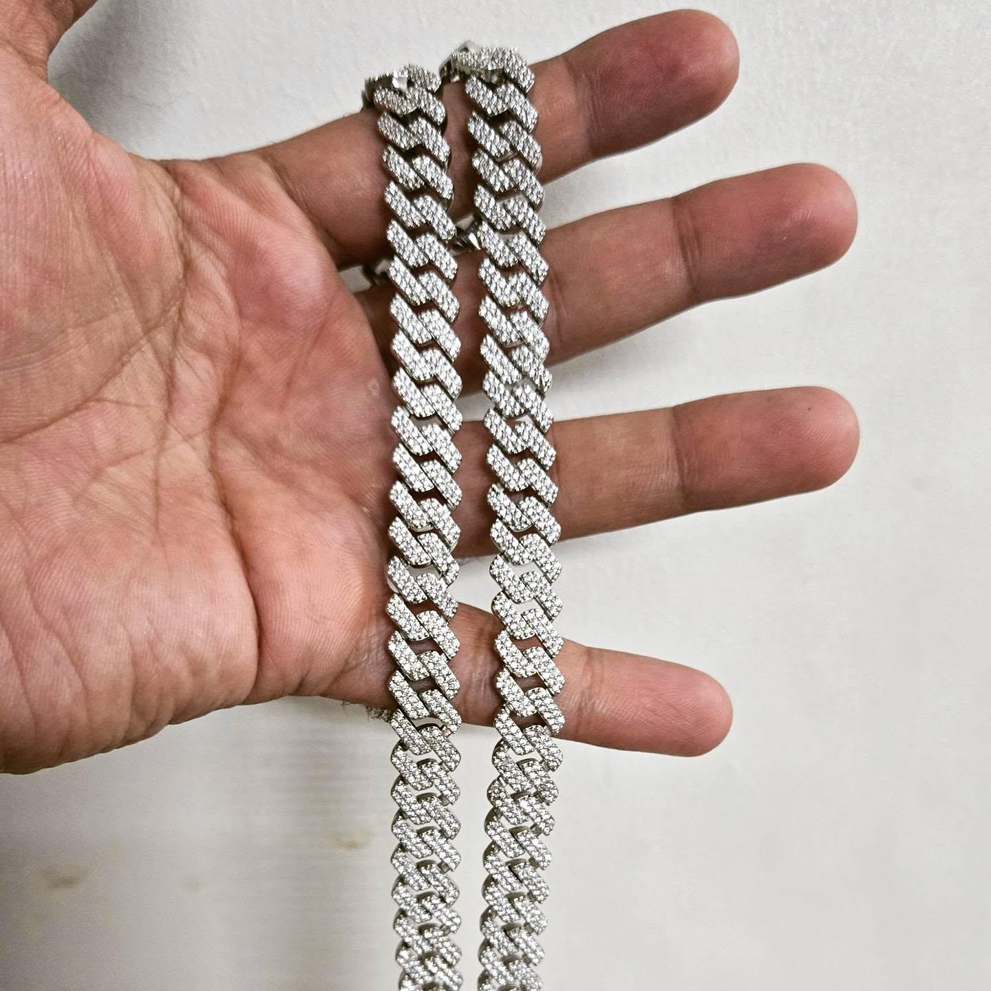 Iced Out Cuban Link Chain: 14mm Stainless Steel Miami Hip Hop Iced Out Cuban Link Chain: 14mm Stainless Steel Miami Hip Hop