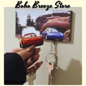 CARS Inspired Mini Mcqueen Sally Keychain Holder, Couple Keychain Holder, Entryway Key Holder, Cars Keychain Hook, Home Perfect Cartoon Gift