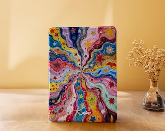 Colorful Art Kindle Case Paperwhite 12th 7"/11th 6.8"/10th 6", Kindle 10th 11th Gen, Kindle 2024 Colorsoft, Kobo Clara Case with Hand Strap