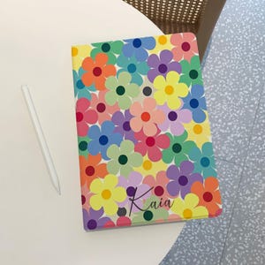 Färgglada blommor iPad-skal för iPad Pro 12.9” 11” 2024, Air 6 5 4, Mini 6, M4 M2, iPad 10 9 8 10.9", Anpassat iPad-skal med Apple Pen-hållare