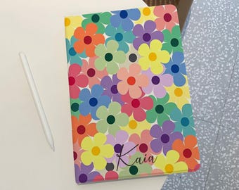 Colorful Flowers iPad Case for iPad Pro 12.9” 11” 2024, Air 6 5 4,Mini 6,M4 M2, iPad 10 9 8 10.9", Custom iPad Case with Apple Pencil Holder