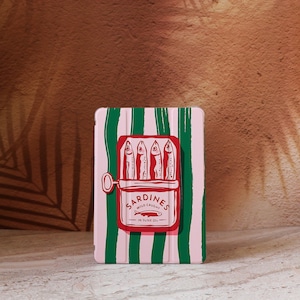 iPad-skal i sardiner för iPad Pro 12,9” 11” 2024, Air 6 5 4, Mini 6, M4 M2, iPad 10 9 8 10,9”, personligt iPad-skal med Apple Pencil-hållare