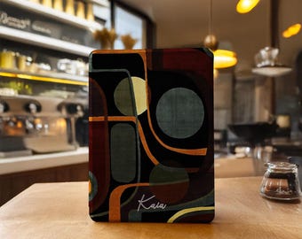 Funda geométrica retro para Kindle Paperwhite de 12.ª generación (7"), 11.ª generación (6,8") y 10.ª generación (6"), compatible con Kindle de 10.ª y 11.ª generación, Kindle Colorsoft 2024 y Kobo Clara con correa de mano.