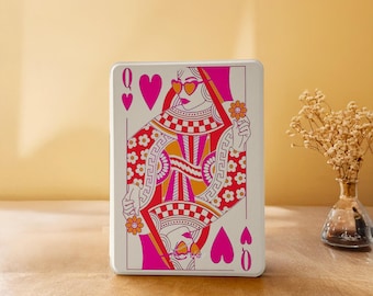 Queen Card Purple Kindle Case Paperwhite 12th 7"/11th 6.8"/10th 6", Kindle 2024 Colorsoft, Kobo Clara Case with Hand Strap, Book Lovers Gift
