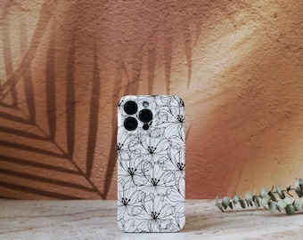Abstract Flowers Phone Case for iPhone 17, 16, 15, 14, 13, 12, 11 Pro Max Plus Xs, 13 12 Mini Case, Glossy Matte Case, Tough Soft Slim Case