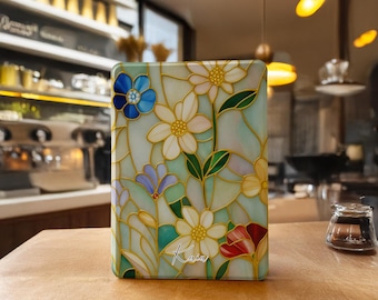 Glass Flower Kindle Hülle Paperwhite 12th 7"/11th 6.8"/10th 6", Kindle 10th 11th Gen, Kindle 2024 Colorsoft, Kobo Clara Hülle mit Handschlaufe."