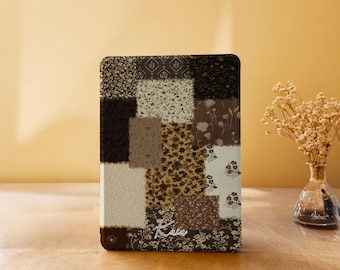 Brown Collage Kindle Case Paperwhite 12th 7"/11th 6.8"/10th 6", Kindle 10th 11th Gen,Kindle 2024 Colorsoft, Kobo Clara Case with Hand Strap